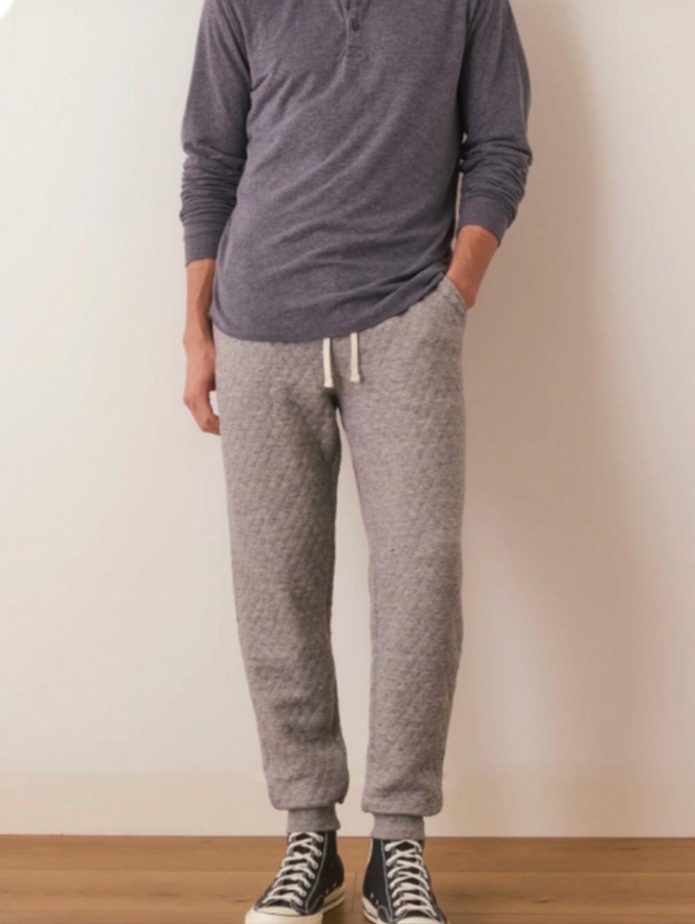 Marine Layer Corbet Quilted Jogger Heather Grey Small